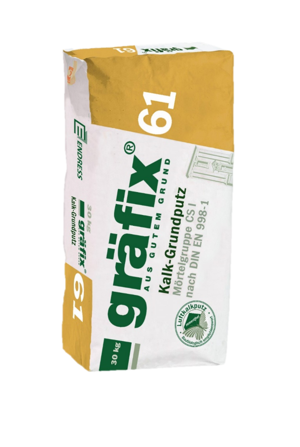 ein Sack gräfix 61 Kalk Grundputz mit 30 kg von der Marke gräfix